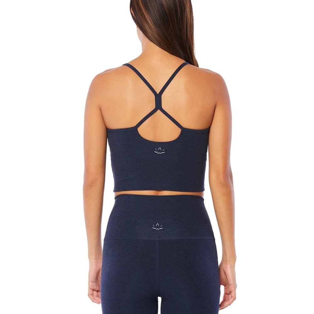 Beyond Yoga Spacedye Slim Racerback Cropped Tank Bra - Nocturnal Navy - Medium
